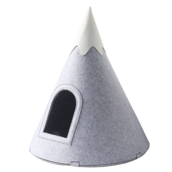 Felt Snow Mountain Tent Semi-enclosed Pet Bed - Image 8