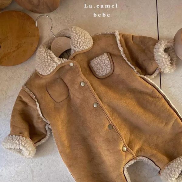 Korean Version Of Children's Clothing For Boys Baby Plush Jumpsuit - Image 2