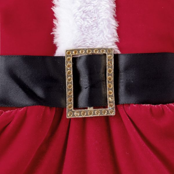 Christmas Pleuche Long Sleeve Stitching Furry Skirt Belt Hat Bottom-covering Rompers - Image 4