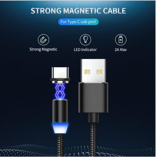 Compatible with Apple , YBD 1m magnetic LED charging cable - Image 4