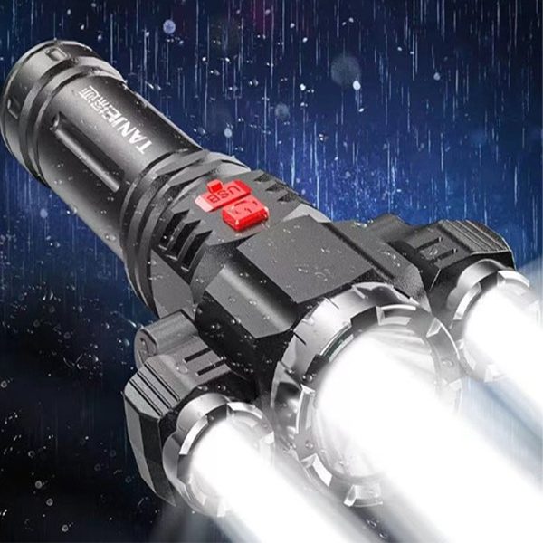 Outdoor Home Portable Riding USB Rechargeable Flashlight - Image 3