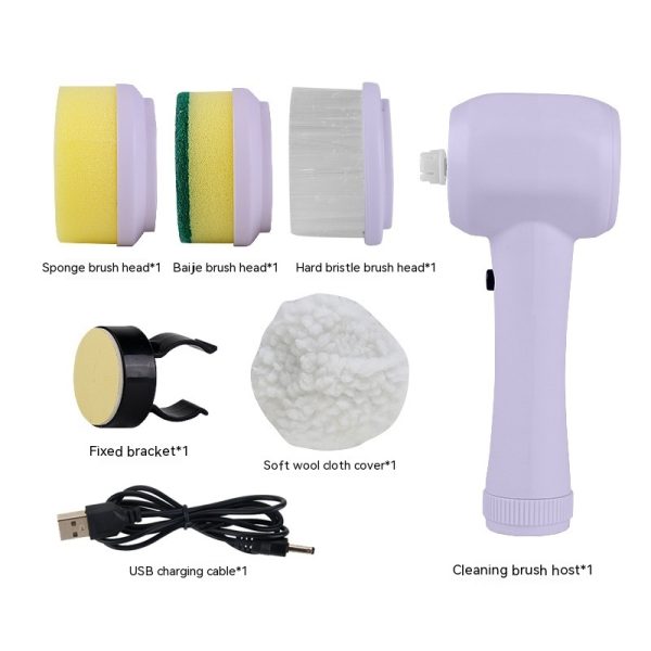 Electric Cleaning Brush 4 In 1 Spinning Scrubber Handheld Electric Cordless Cleaning Brush Portable - Image 8