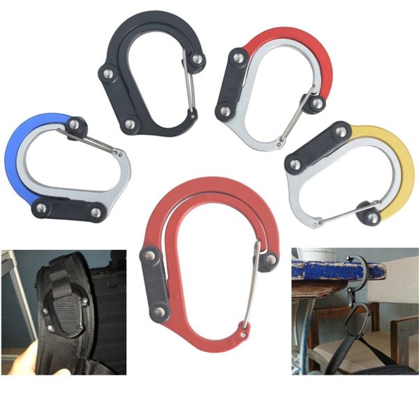 Hybrid Gear Clip - Carabiner Rotating Hook Clip Non-Locking Strong Clips For Camping Fishing Hiking Travel Backpack Out