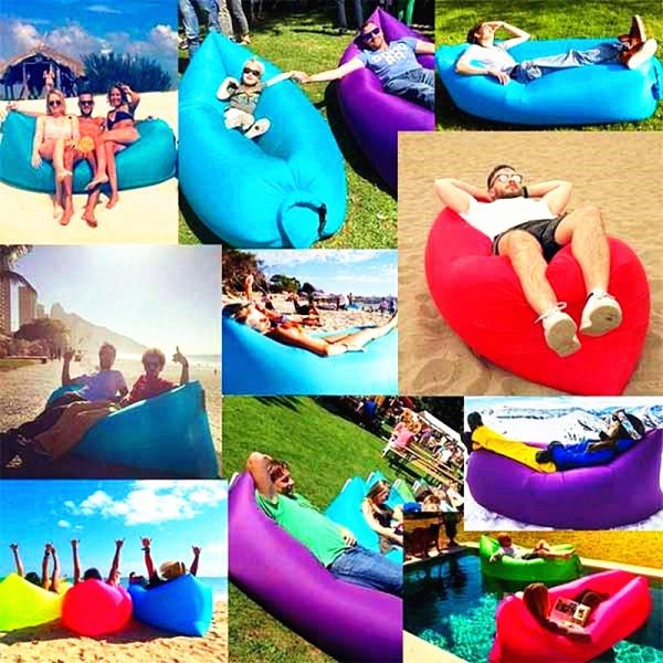 Outdoor Air Sofa Fast Inflatable Laybag Hangout Lounger Beach Air Bed Folding Sleeping Bag Lazy Sofa Lazy Air Sofa - Image 2