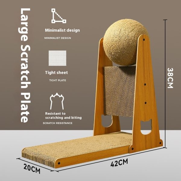 Cat Scratch Board Wear-resistant Non-dandruff Vertical Sisal Scratch-resistant Self-Hi Relieving Stuffy Scratching Board Toy - Image 6