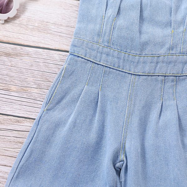 Girls Hollow-out Camisole Denim Jumpsuit - Image 2