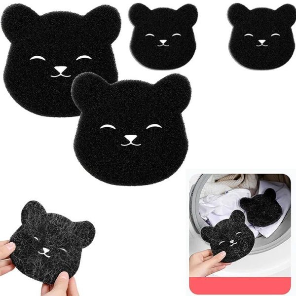 Bear Shape Sponge Cleaning Ball Washing Machine Laundry Ball Pet Hair Remover Reusable Clothes Sofa Cat Dog Hair Cleaning Sponge 2pcs - Image 2