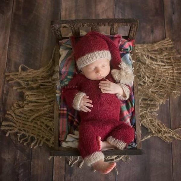 newborn clothing Christmas mohair hat  jumpsuit suit - Image 4