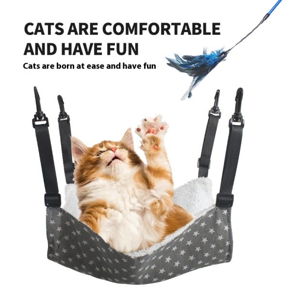 Lamb Fleece Cat Hanging Beds Pets Cage Hammock Bed For Kitten Hanging Seat Indoor Durable Winter Cat Bed Kitty Nest Puppy Cushion Pet Products - Image 2