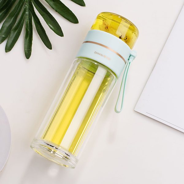 Glass Water Bottle With Tea Infuser Filter Tea Separation Double Wall Glass Bottle Leakproof Water Bottle - Image 8