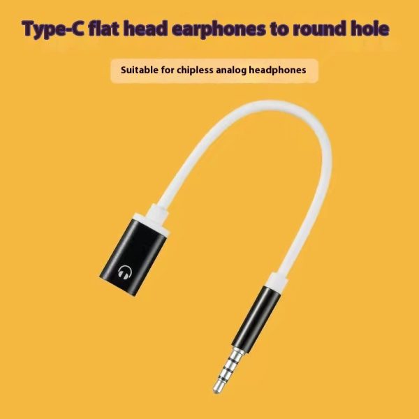 35mm Male To Typec Female Flat Head Headset To Round Head Converter - Image 5