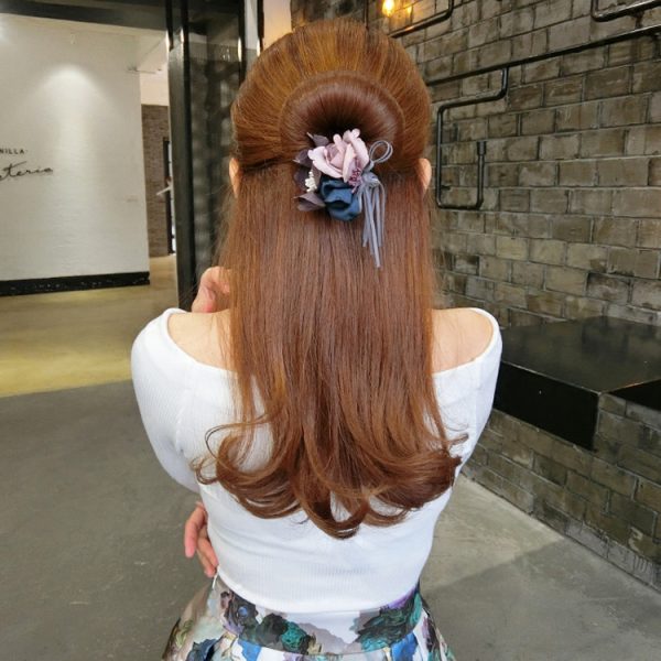 Bun Hair Half Bun Pearl Flower Hair Plate Hair Elastic Korean Styling Headdress Hair Accessories - Image 2