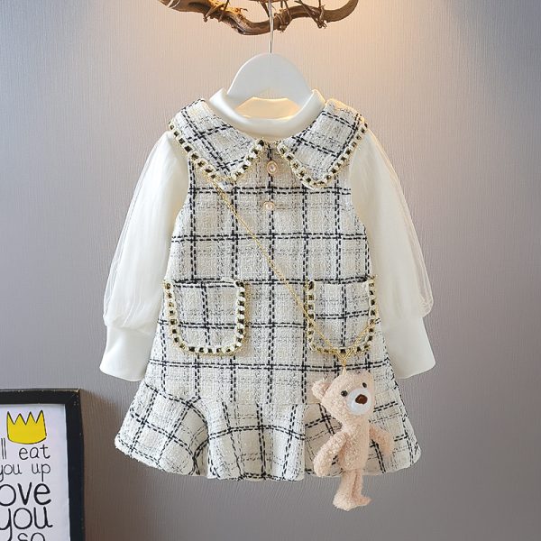 Autumn Girl's Suit Korean Dress Baby Vest Western Style  Two-piece Suit - Image 5