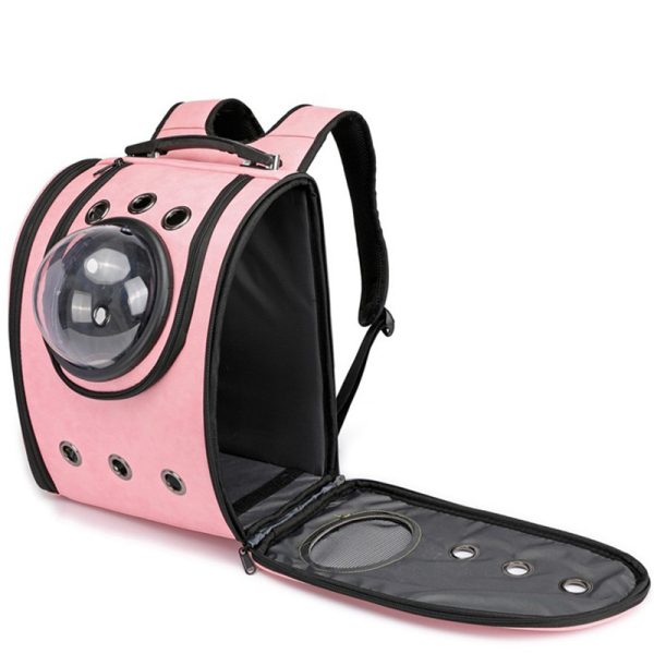 Leather pet carry backpack capsule - Image 2