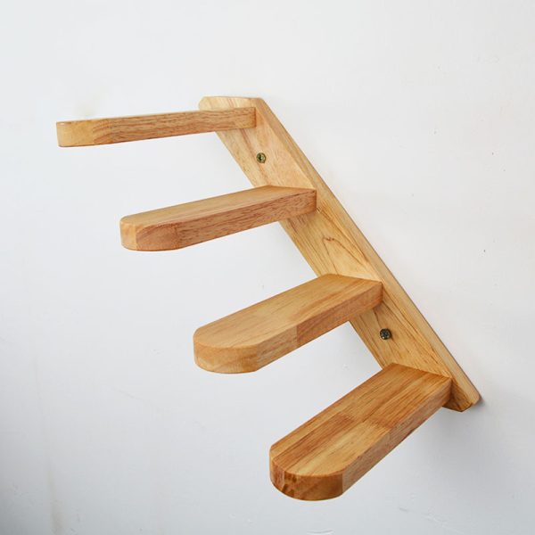 Cats Climbing Ladders On Solid Wood Walls, Rubber Wood Springboards And Stair Toys - Image 4