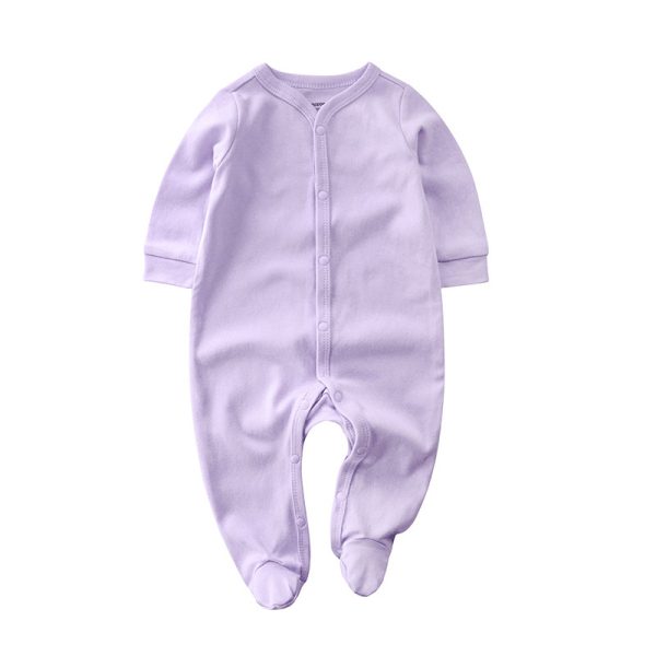 Baby Single-breasted Simple And Comfortable Romper - Image 6