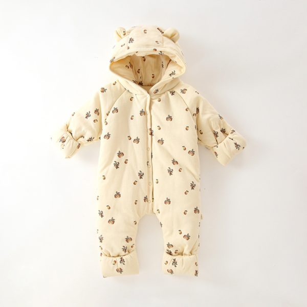 Winter Three-layer Quilted Baby Jumpsuit Romper - Image 4