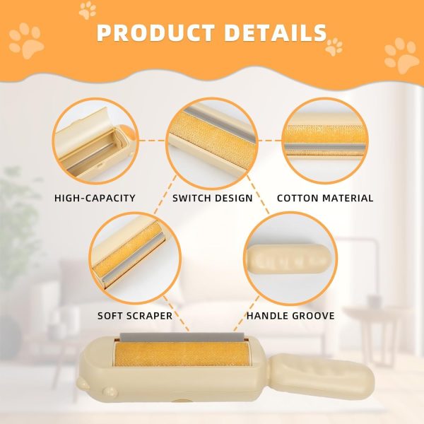 Pet Hair Remover Dog Cat Fur Remover With Self Cleaning Base Efficient Animal Hair Removal Tool Perfect For Furniture Couch Carpet  Car Seat - Image 4