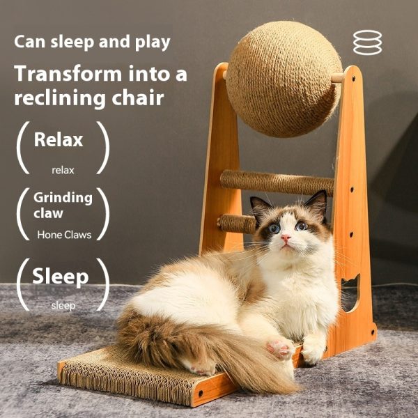 Cat Scratch Board Wear-resistant Non-dandruff Vertical Sisal Scratch-resistant Self-Hi Relieving Stuffy Scratching Board Toy - Image 3