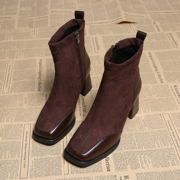 Fat Feet British Style Chunky Heel Booties - Image 7