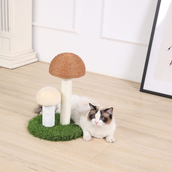 Natural linen mushroom scratching post - Image 7