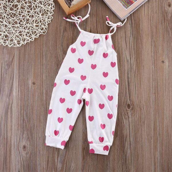 Baby girl plum red heart jumpsuit - Image 5