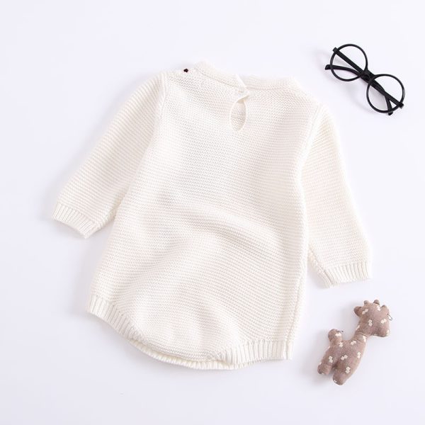 Baby knitted Bow-tie Long-sleeved Jumpsuit - Image 3