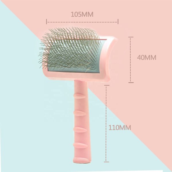 C-shaped Thick Back Hair Self Cleaning Curved Needle Comb Goldpets PS1140 Pet Hair Beauty Brushing Long Needle Comb - Image 5