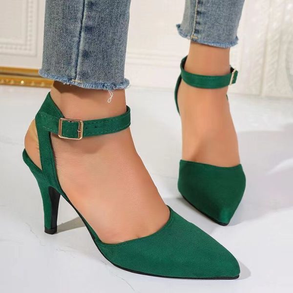 Pointed-toe Square Buckle Shoes High Heels Fashion - Image 2