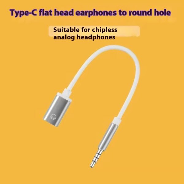 35mm Male To Typec Female Flat Head Headset To Round Head Converter - Image 6