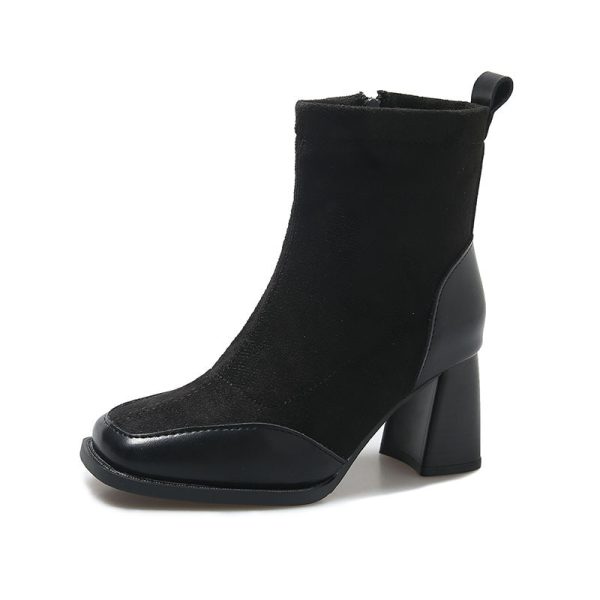 Fat Feet British Style Chunky Heel Booties - Image 5