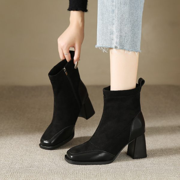 Fat Feet British Style Chunky Heel Booties - Image 2