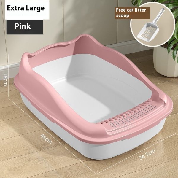 Litter Box Oversized Semi-enclosed Cat Toilet Anti-splash Cat Poop Basin - Image 5