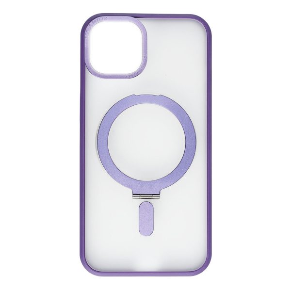 Phone Cover with Ring Holder Soft Magnetic Cover Phone Protective Cases for Magsafe Women Men Purple for IPhone14