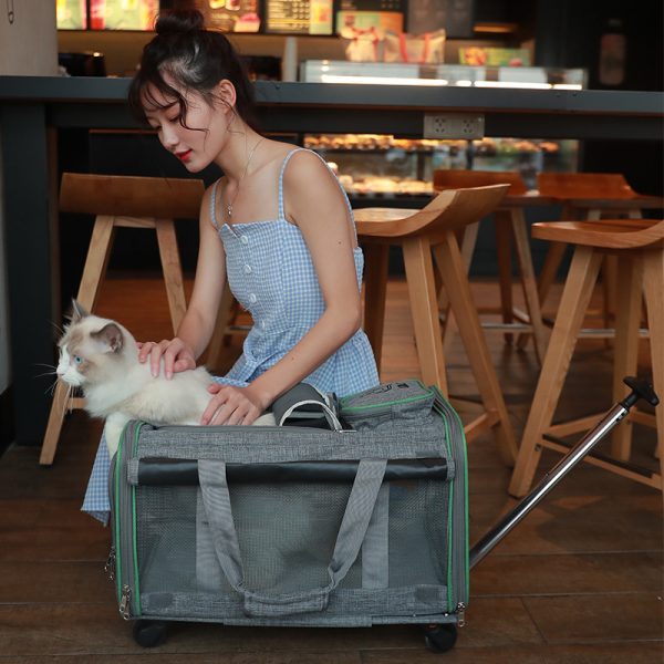 Large High-end Foldable Draw-bar Pet Bag Multi-function Tugboat Trolley Bag Waterproof - Image 4