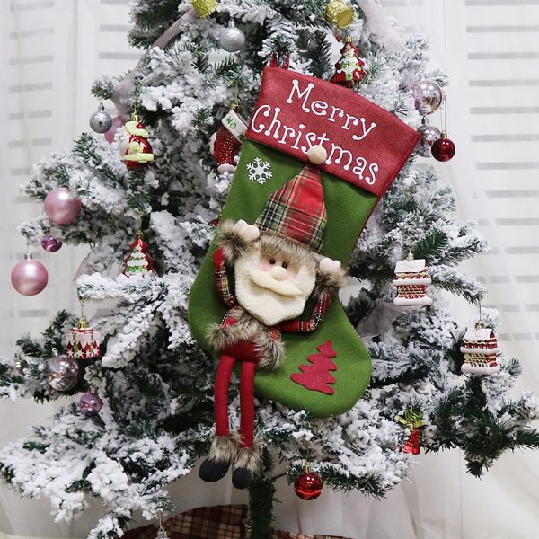 2024 New Year Xmas Big Stockings Set Decorations Christmas 3D Plush Big Sock Christmas Tree Pendant Decorating Supplies - Image 10