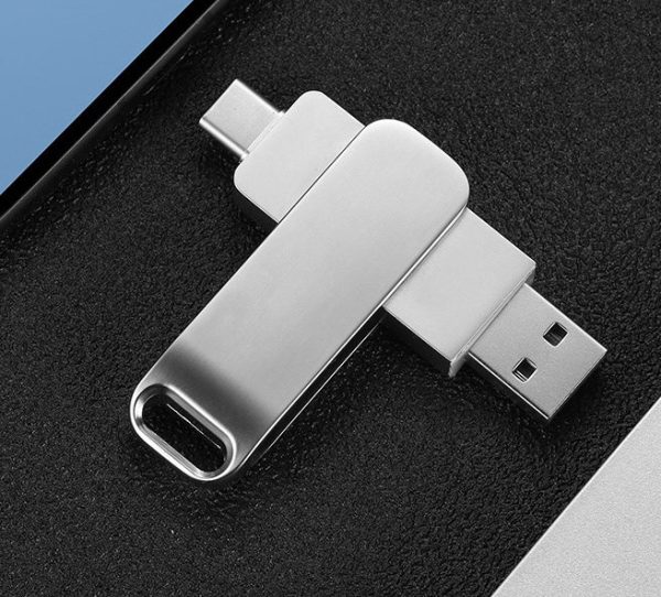 Mobile USB Drive Wholesale Rotating Metal Computer Cellphone Dual-use Fast Transmission - Image 4