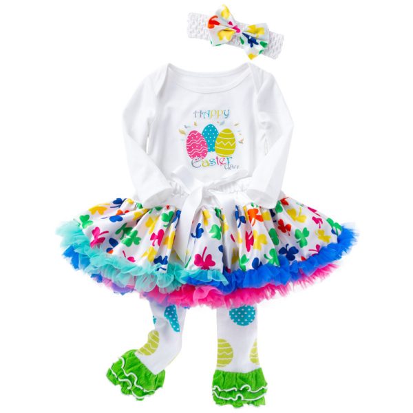 Easter Egg Long Sleeved Romper Tutu Suit - Image 2