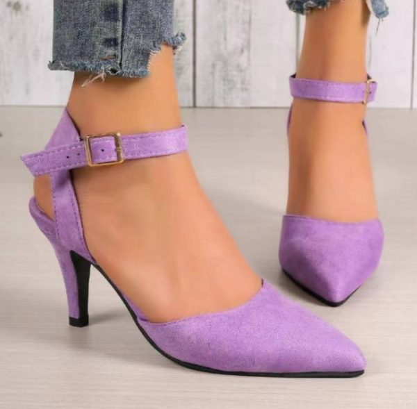 Pointed-toe Square Buckle Shoes High Heels Fashion - Image 9