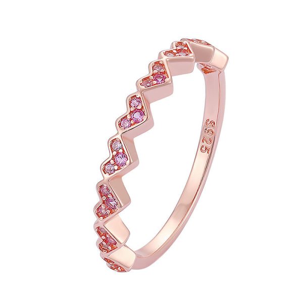 S925 Sterling Silver Ring Female Loving Heart Zircon - Image 5