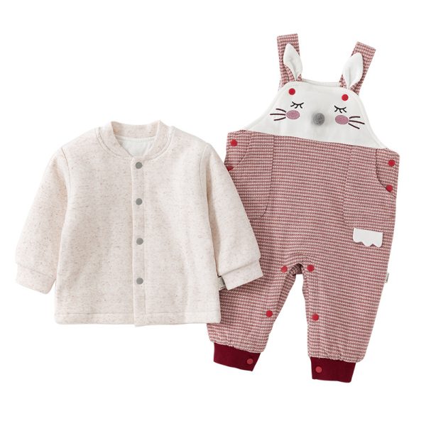 Baby thin cotton bib two-piece suit - Image 2