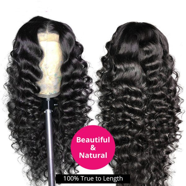 Human Hair Loose Deep Lace Frontal Wigs 13x4 Headgear - Image 2