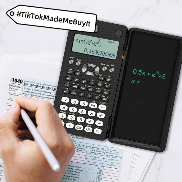 2 In 1 Foldable Scientific Calculators Handwriting Tablet Learning Function Calculator  Foldable Desk Scientific Calculators