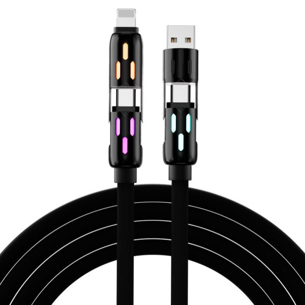 Expansion Adapter Real Silicone Data Four-in-one Car Charging Cable - Image 7