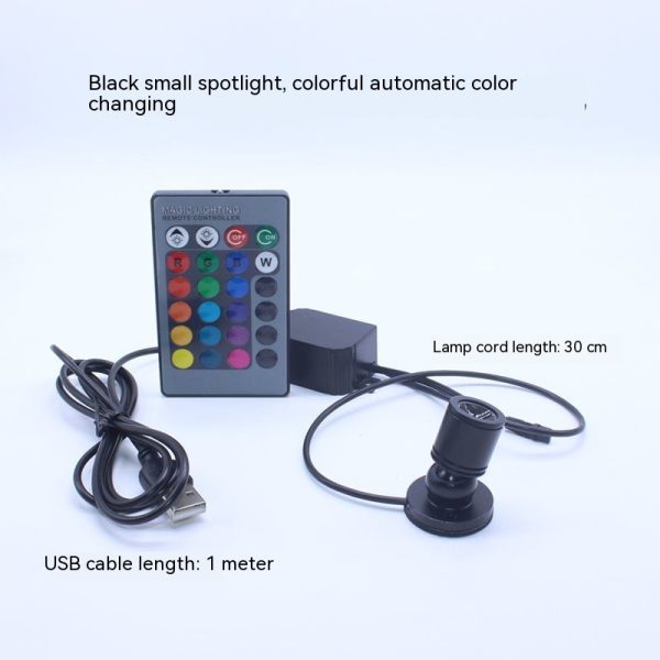 Mini Led Small Spotlight Model Decorative Crystal Fish Tank Colorful Color Changing Light 5V Usb Spotlight - Image 4