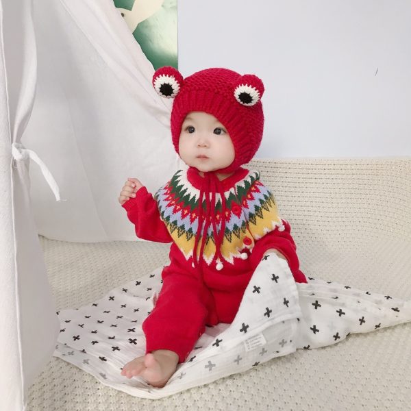 Ethnic Style Autumn And Winter Baby Clothes Woolen Jumpsuit - Image 3