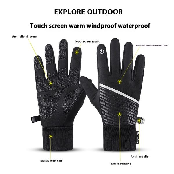 Warm Touch Screen Thickening Exercise Cycling Gloves - Image 2