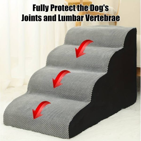 Dog Stairs For Small Dogs 3  4 Steps Dog Ramp  Removable Washable Pet Steps - Image 2