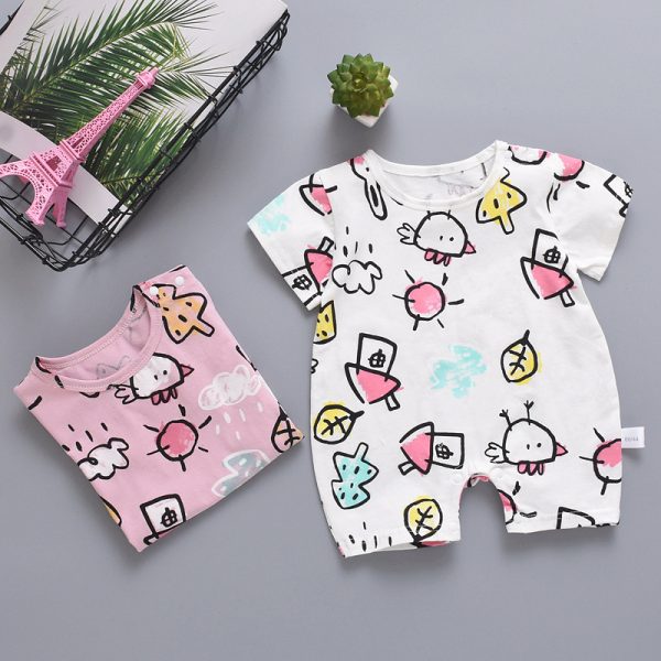 Cartoon Summer Baby Short Sleeve Romper