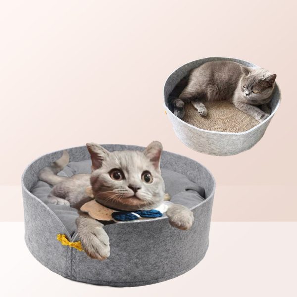 Corrugated Cat Scratcher, Removable And Washable Warm Claw Sharpener For Cats - Image 4